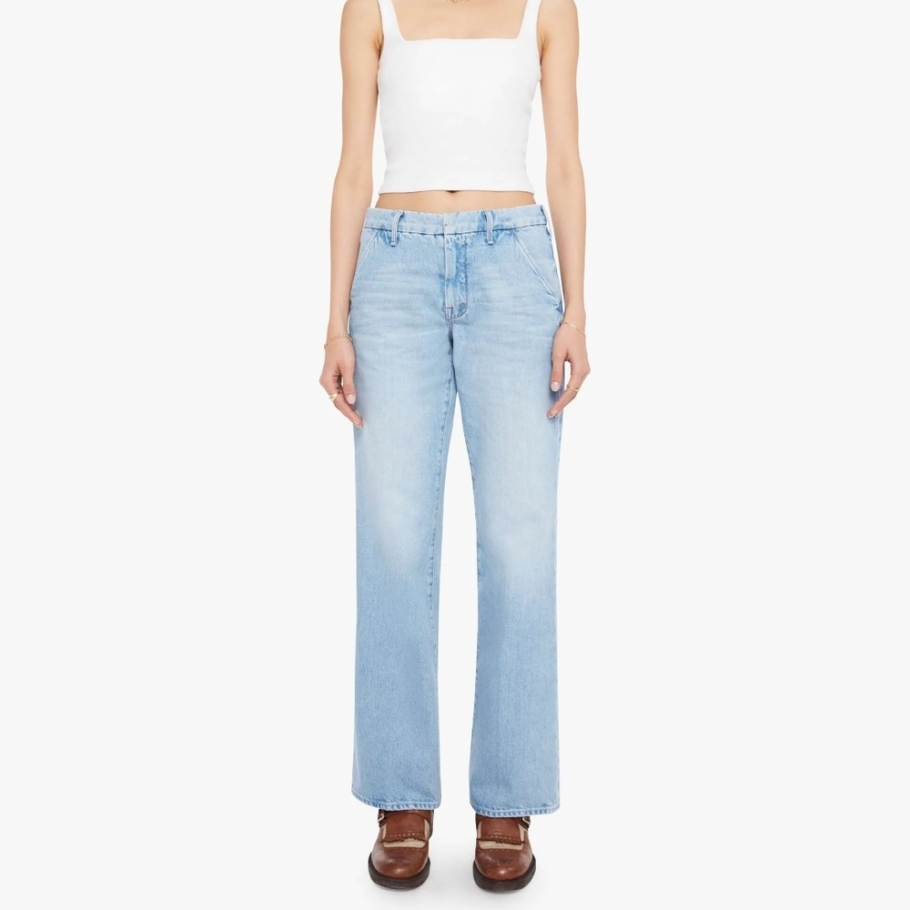 MOTHER Light Blue Wide Leg Jeans